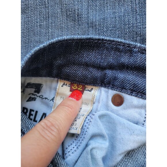 Seven For all Mankind Dark Wash Soho Mid Rise Bootcut Stretch Denim Size 32 - Picture 7 of 10